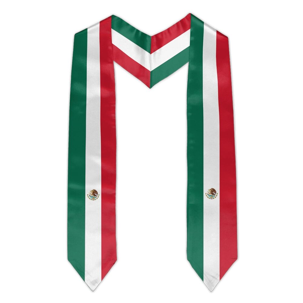 7232 Mexico Flag Graduation Stole Mexican Graduation Sash Scarf Graduation